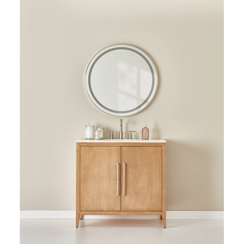 Miroir rond Alder, Nickel brossé