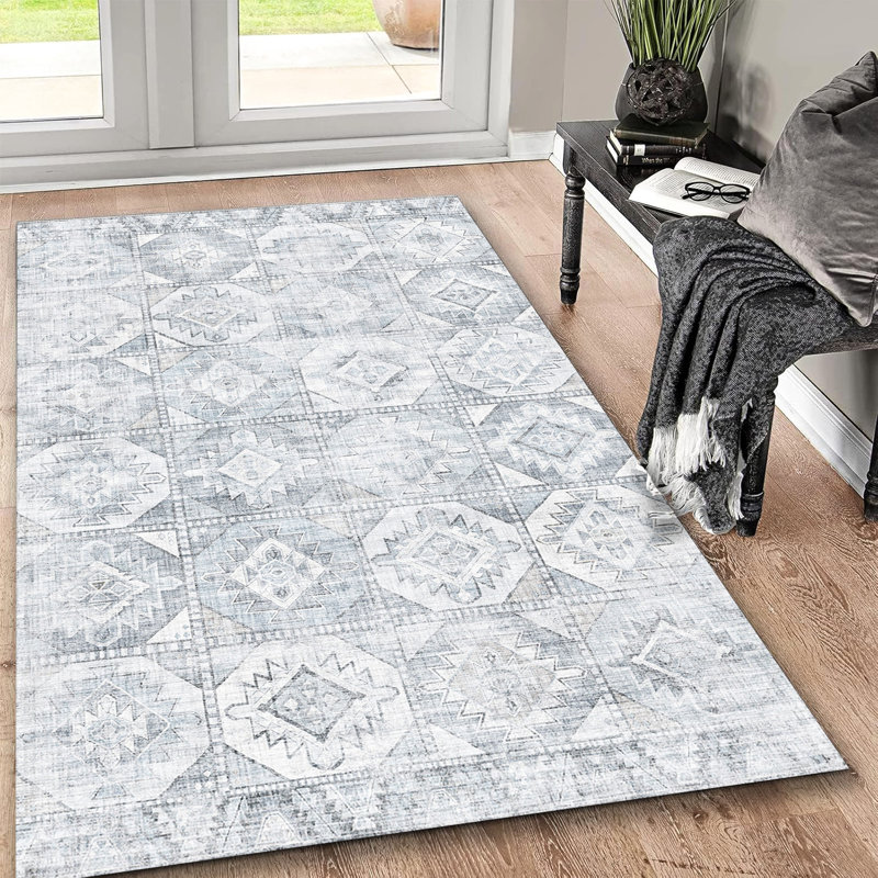 Tapis lavable antidérapant 5 pi x 7 pi au design élégant