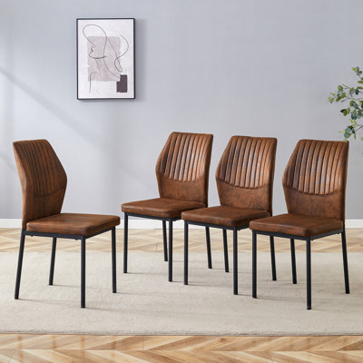 Chaises de salle à manger en tissu avec dossier à rayures Alonzo Technology