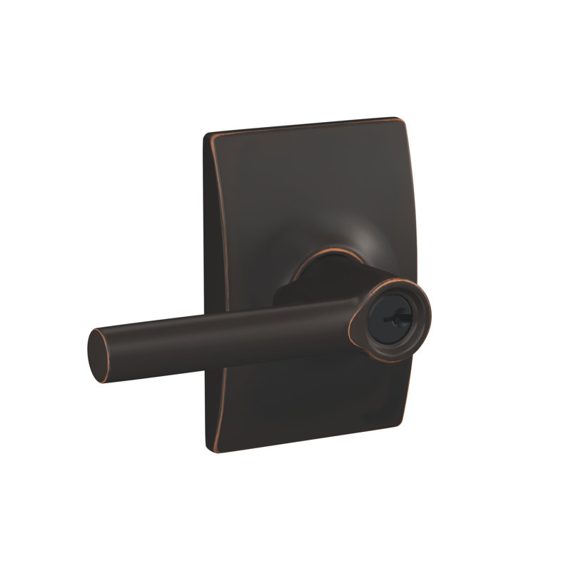 Broadway Keyed (Entry) Door Lever, Aged Bronze, Keyed Alike