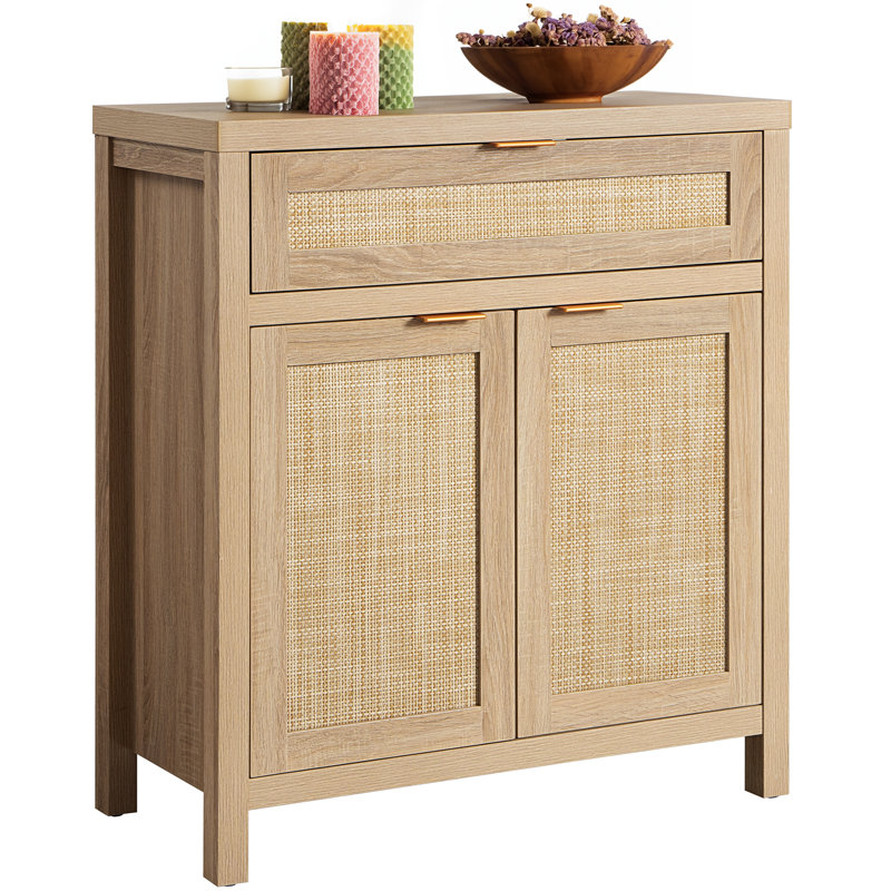 Buffet 30 po avec 1 tiroir et 2 portes Safura, Chêne clair naturel
