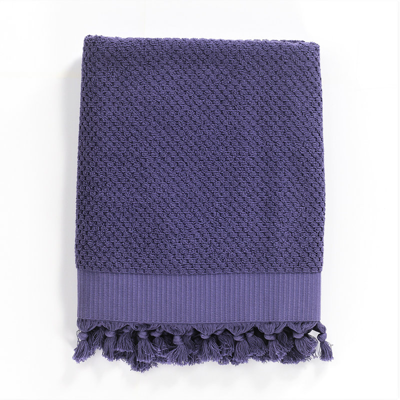 Drumm 100% Cotton Waffle Bath Sheet, Purple