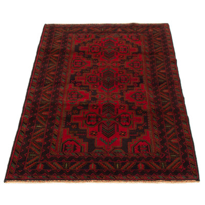 Lynnisha One-of-a-Kind 3'9" X 6'5" New Age Wool Area Rug in Dark Red