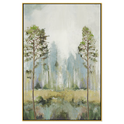 Teton Tall Green Trees II by Teton Pearce - Floater Frame Print on Canvas