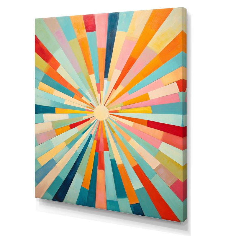 Colourful Mid Century Optical Serenade III - Abstract Canvas Wall Art, 20" H x 12" W x 1" D, Wrapped Canvas
