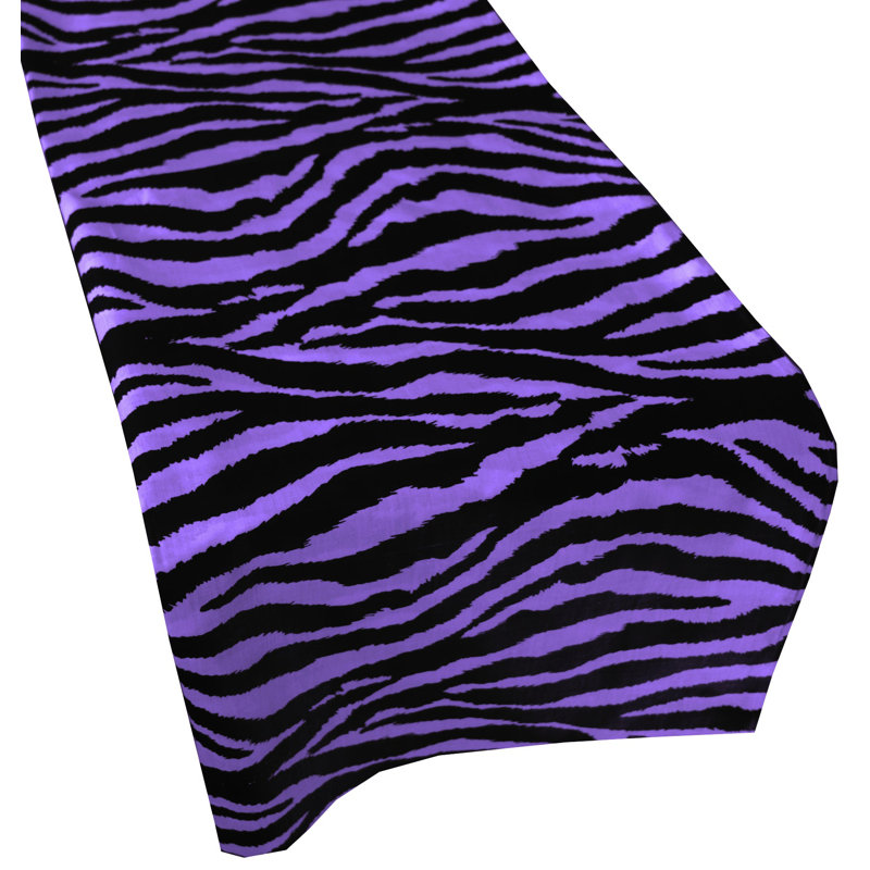 Zebra Print Table Runner, Purple, 12" x 60"