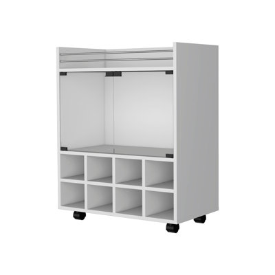8-Bottle Rack Bar Cart