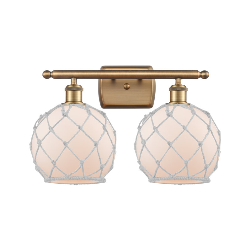 Éclairage pour salle de bain à intensité variable 2 lumières Arriola, Ampoule à DEL rétro de 6 watts, Blanc / Blanc cassé