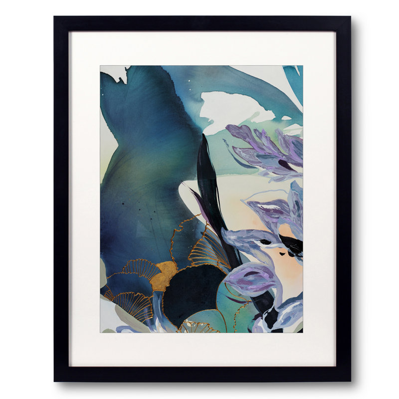 Lotus Sutra I Print by Novi Lim, Black Framed Paper, 20" H x 16" W
