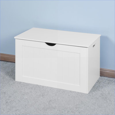 Storage Cabinets | Off-White Lift Top Storage Bench Wooden Toy Box with 2 Safety Hinges, 200 lbs Load Capacity | MDF | Entryway