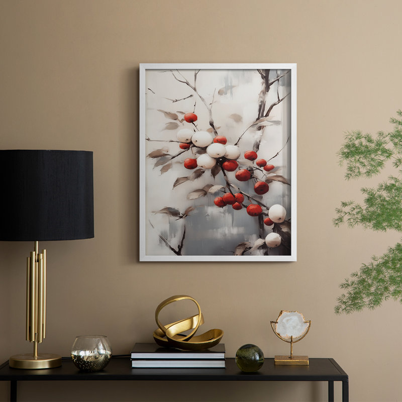 «Christmas Holiday Art», série 2-CDX III, reproduction encadrée - bois massif, H 11 po x l 9 po, Blanc