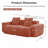 Left-and Right-Side-Facing Sofa Velvet, Red