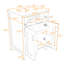 Ensemble de meuble-lavabo simple autoportant avec rangement, lavabo en céramique et poignées dorées Hulstein-301961981