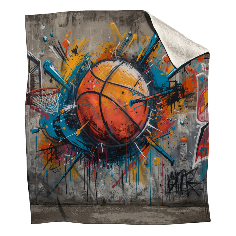 Couvertures Graffiti Basketball Art, 60in W x 80in H