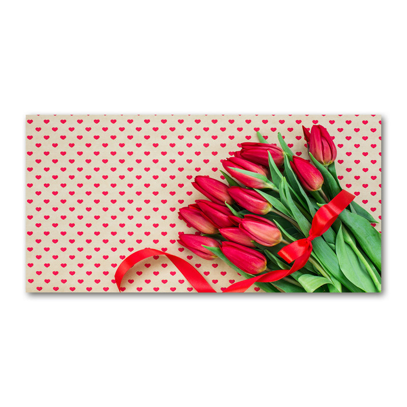 Tulips Hearts 1 Piece Wrapped Canvas Wall Art