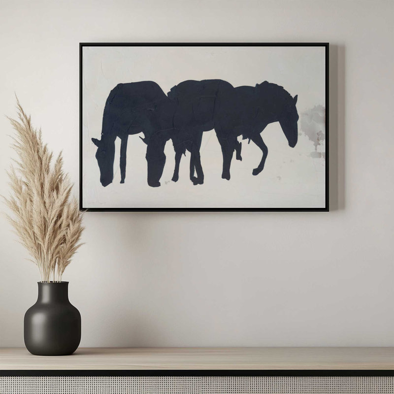 «Horse Silhouette I» par Michael Willett, reproduction d'art sur toile, H 12 po x l 18 po, Doré