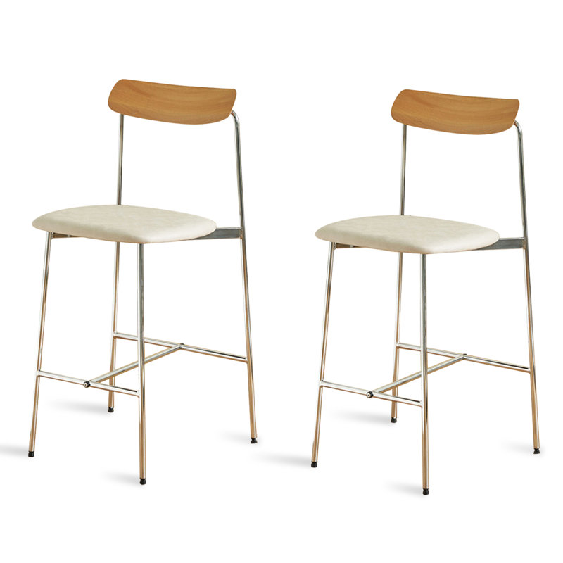 Chaise d'appoint à dossier bas Burlywood (ensemble de 2), Brun orangé