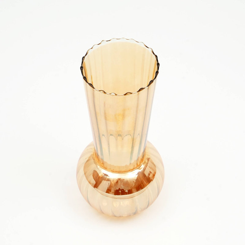 Glass Vase | Whimsy Whirlpool Small Decorative Vase | Elegant Artistic Home Accent | 6.3x9.3", Overall Height 9.3"
