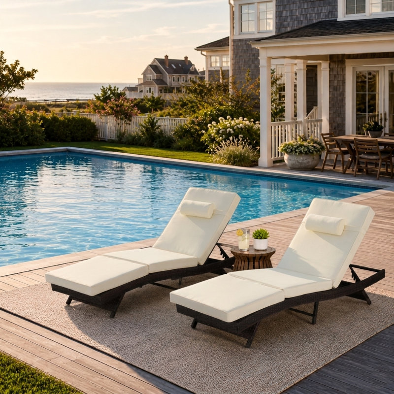 Boho Upholstered Rattan Lounge Chair Deep Seating Wicker Accent Chair with Thick Cushions & Sturdy Frame, Khaki