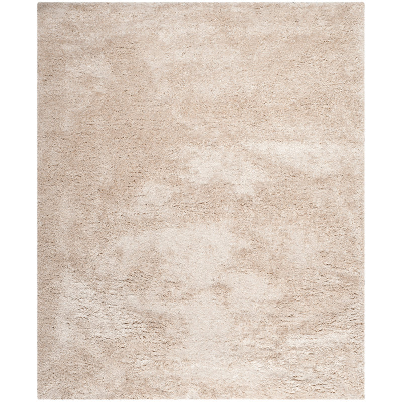 Delane Handmade Shag Champagne Area Rug, Rectangle 8' x 10'