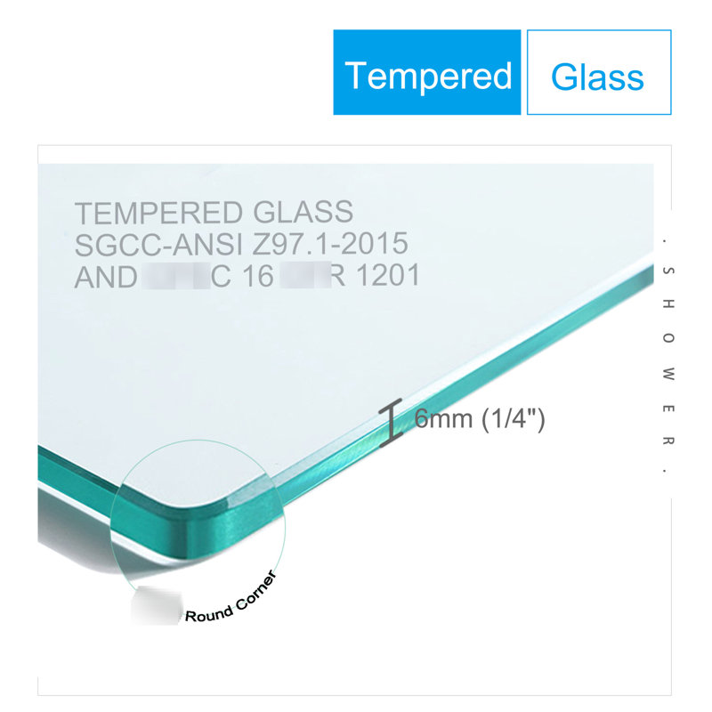 Porte de douche coulissante à dérivation - Verre trempé de 1/4 po, finition chromée, 44-48 po x 70 po, porte à cadre de collision, poignée en acier inoxydable, salle de bain, facile à nettoyer, fuite