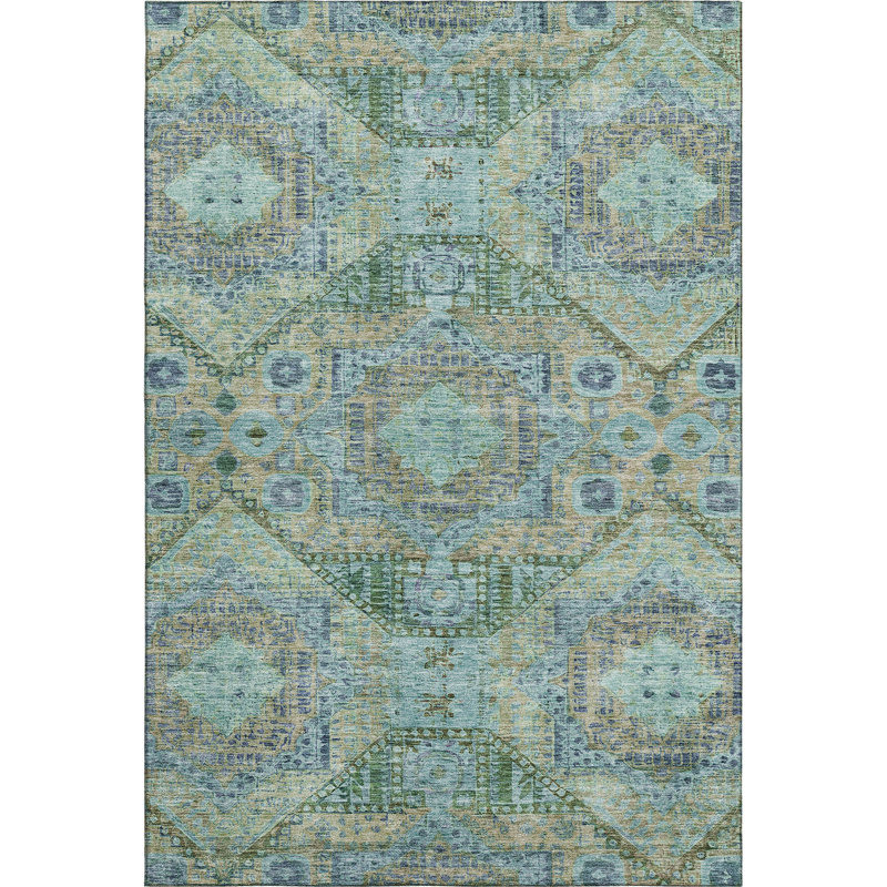 Premium Machine Washable Alaina AMF1929 Global Rug, Rectangle 5' x 7'6"