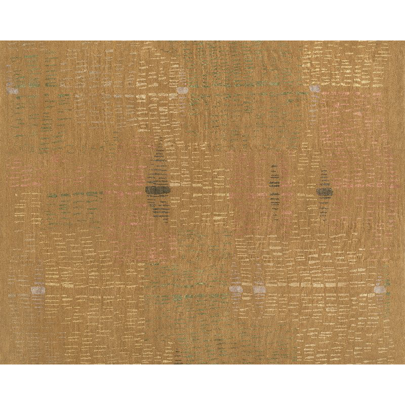 Prati Abstract Area Rug in Brown/Gold, Rectangle 6' x 9'