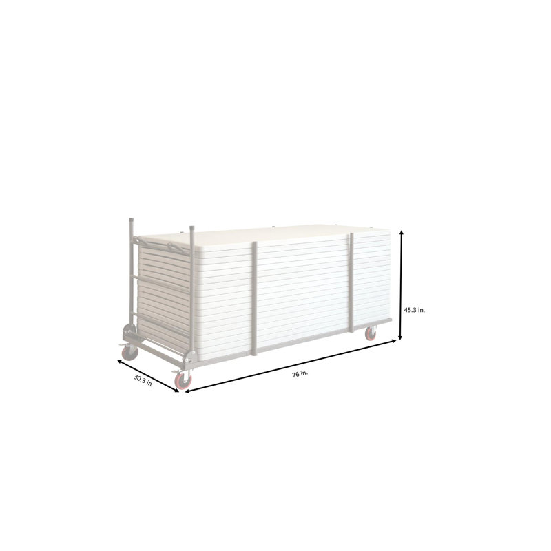 Zown Commercial Rectangular Folding Table Trolley Cart