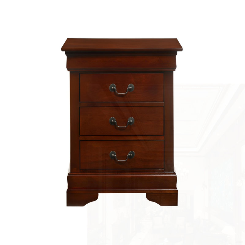 Table de chevet élégante, Cerise / argenté