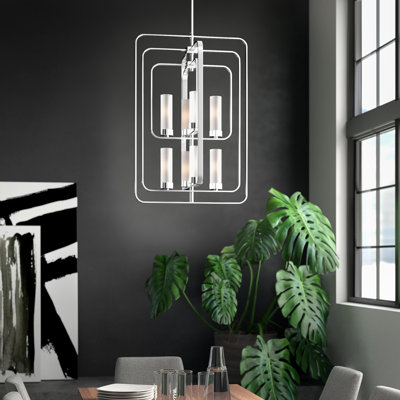 Lustre carré / rectangulaire à 8 lumières Iniguez