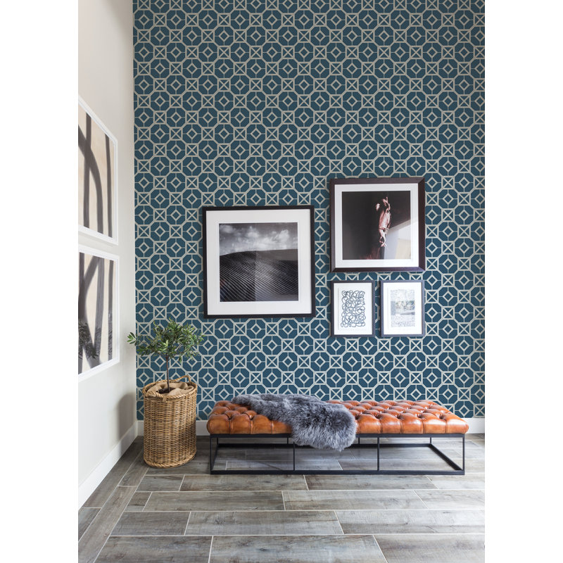 Rouleau de papier peint L 33 pi x l 20,5 po Livia, Bleu foncé