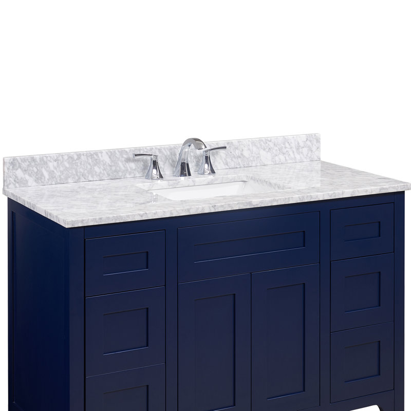Altair 49 in. Carrara Marble Vanity Top with Ceramic Sink