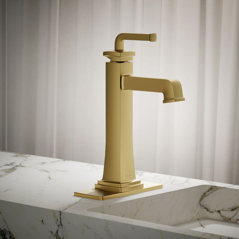 Riff Tall Single-Handle Bathroom Sink Faucet 1.2 GPM, Vibrant Brushed Moderne Brass, 1.2 GPM