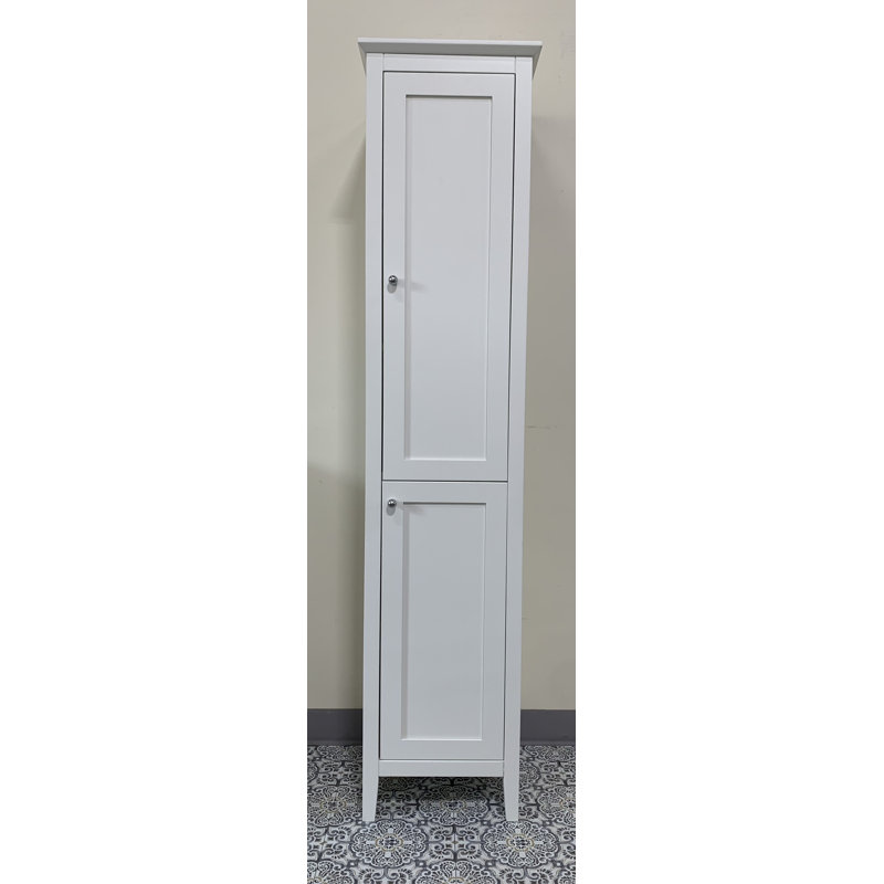 Chrisna Solid Wood Linen Cabinet, White