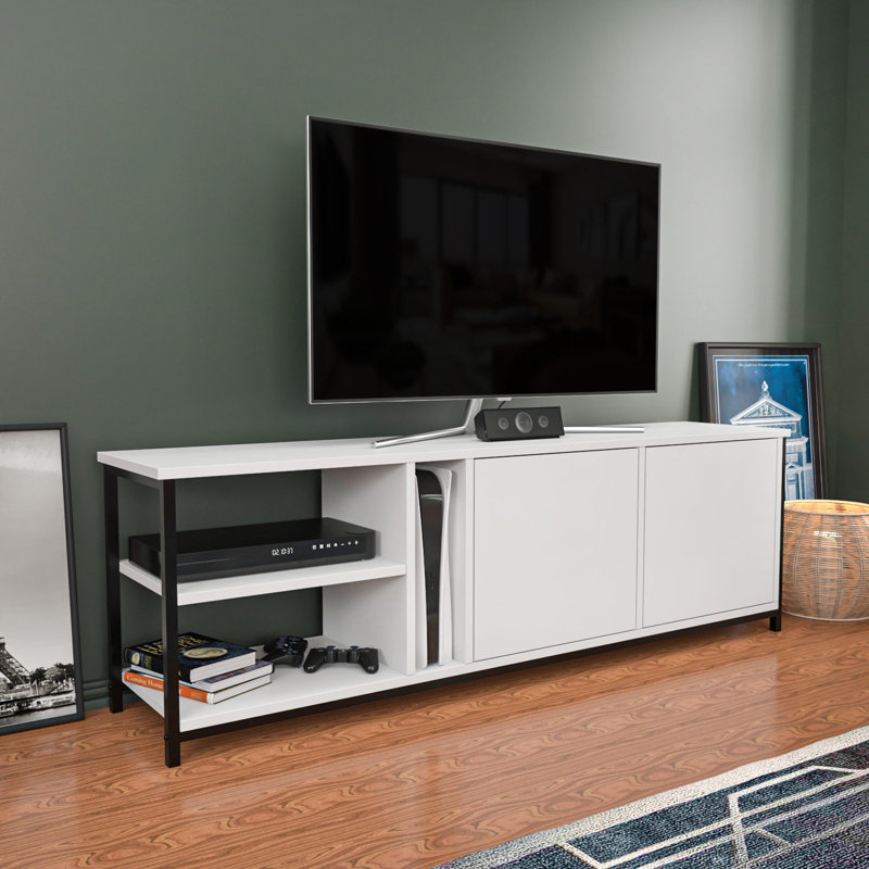 TV Stand, White/Black