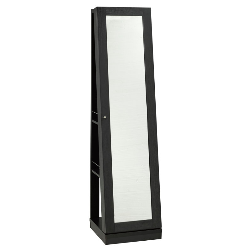 Armoire à bijoux avec miroir, noir, Noir