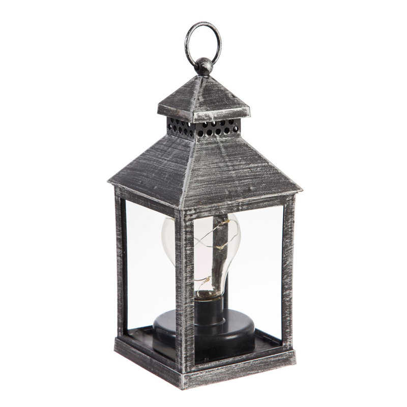 4.13'' Battery Powered Integrated LED Outdoor Lantern, Brushed Nickel