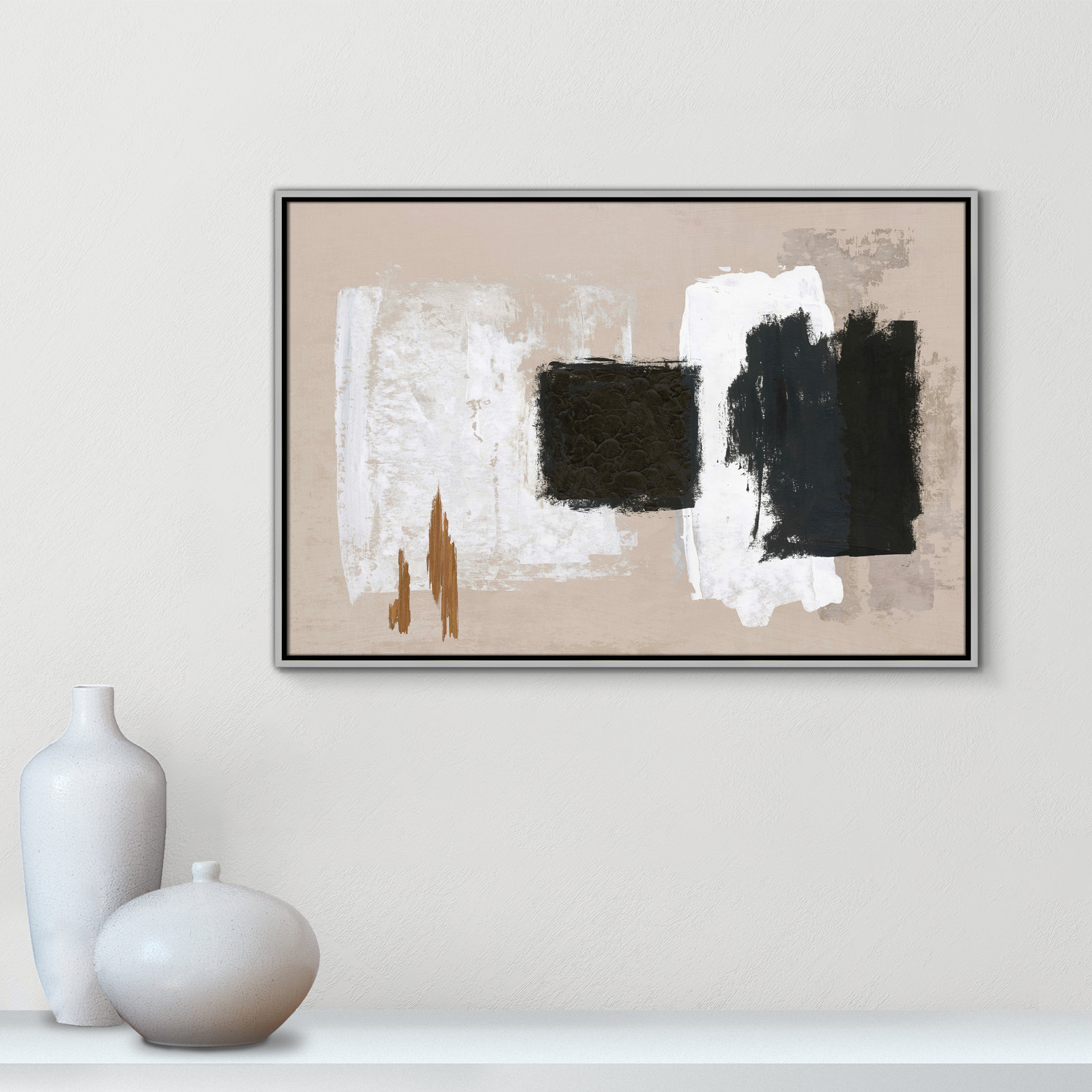 Imone "Golden Slate" Painting, 25.5" H x 37.5" W, Silver