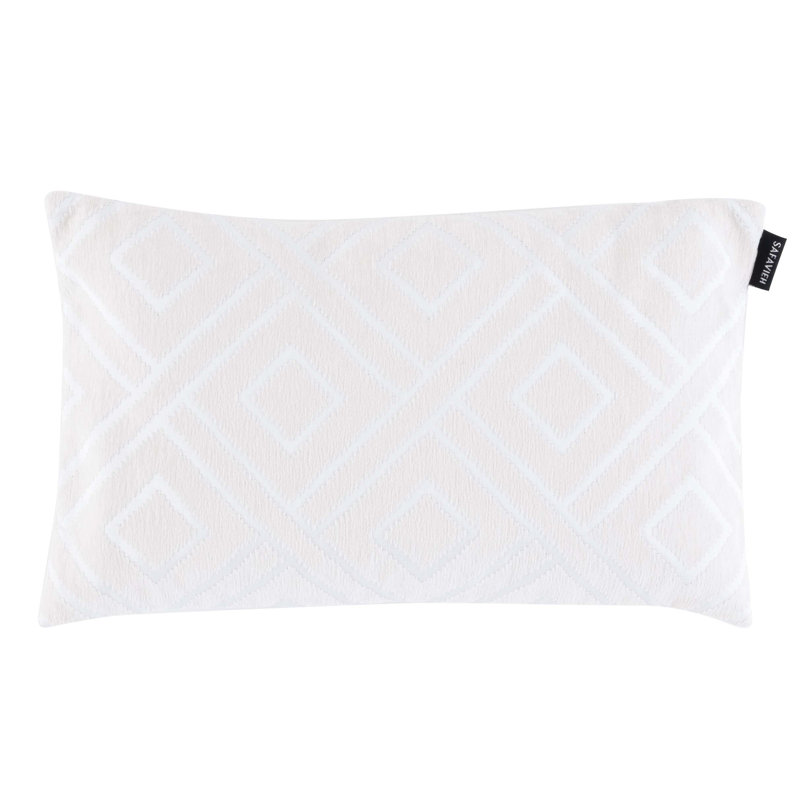 Ivory Geometric Rectangular Decorative Throw Pillow