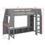 Lit mezzanine en bois avec bureau, étagères à rangement multiples, DEL et portemanteau suspendu-238801069