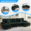 U-Shaped Corduroy Sectional with Double Chaises & Pillows-1087240924