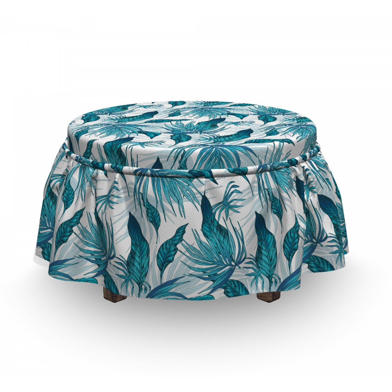 Housse pour repose-pieds de feuillage exotique