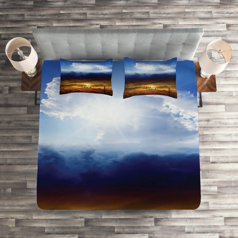 Landscape Modern & Contemporary Coverlet, King Bedspread + 2 Shams