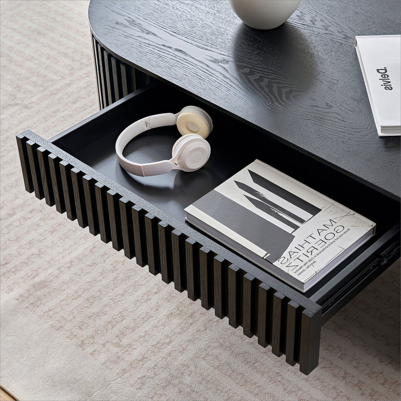 Table basse en MDF avec tiroir, Noir, noir, noir, noir