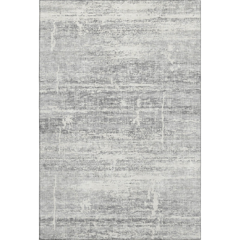 Premium Machine Washable Gerardo Silver Rug, Rectangle 10' x 14'