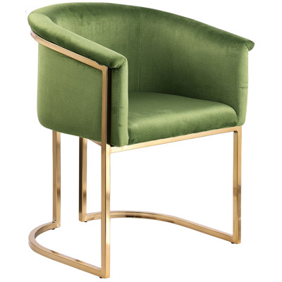 Izakeel Velvet Metal Arm Chair