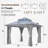 Patio Gazebo Double Roof with Steel Frame, Polycarbonate Hardtop Aluminum Gazebo-109242038