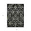Tapis extérieur lavable floral gris et ivoire 10 pi x 14 pi noir