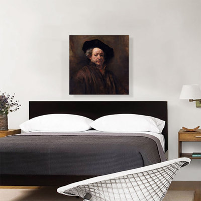 «Rembrandt Self-Portrait 1660» par Rembrandt van Rijn - reproduction d'art sur toile tendue