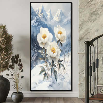 Ghulam neige pivoines dans le paysage d'hiver II - pivoines, art mural